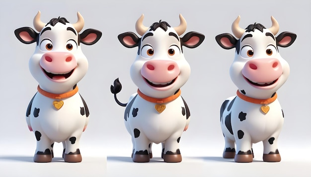 3D COW CHARACTER SET various pose