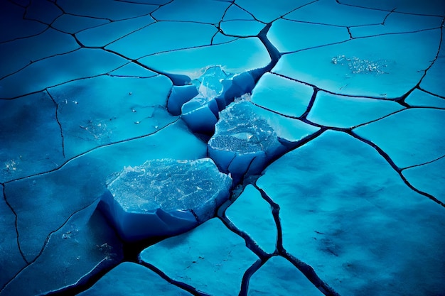 3d cracked ice background Generative AI