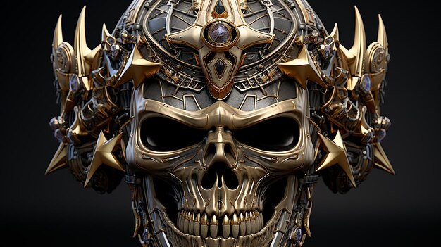 3d creative skull design illustration made by generative ai