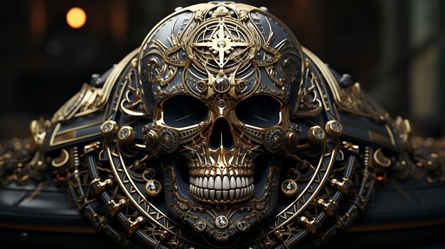 3d creative skull design illustration made by generative ai