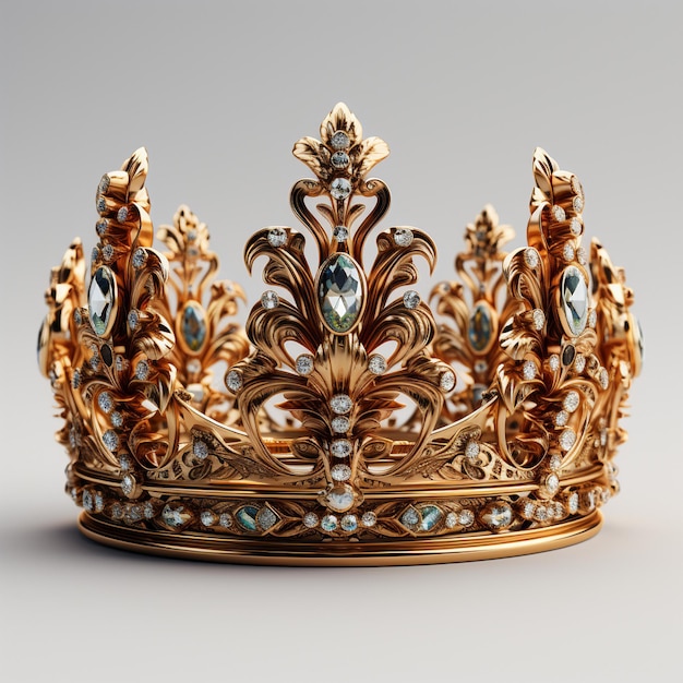 3d Crown with Diamonds