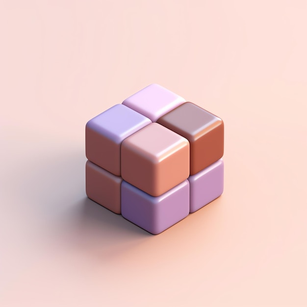 3d cube icon with colorful background