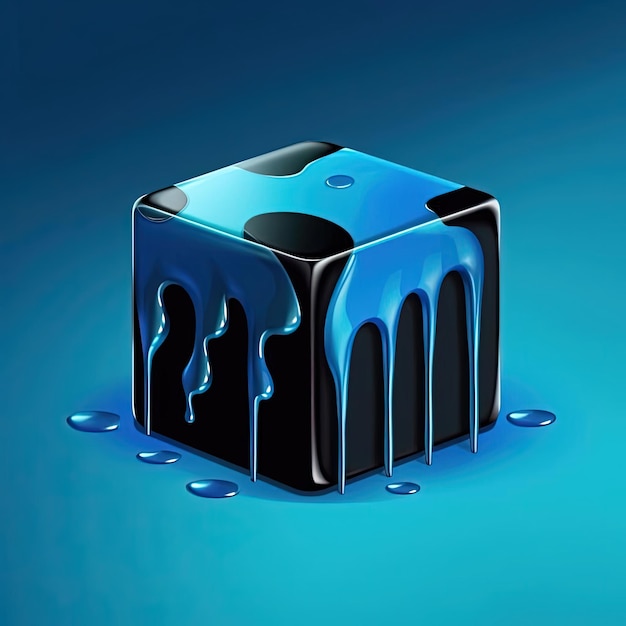 3d cube shape concept vector illustration in the style of liquid emulsion printing