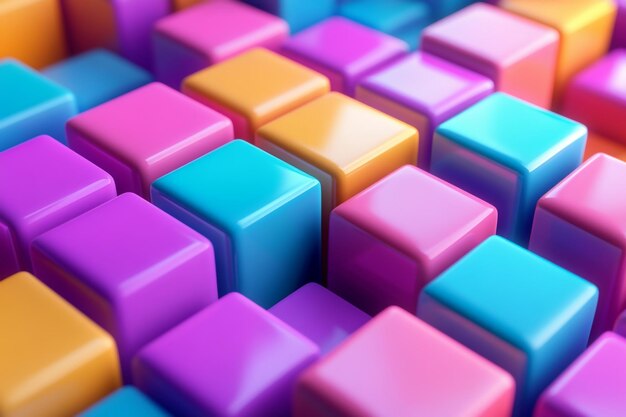 Photo 3d cuboid colorful artistic shades wallpaper background