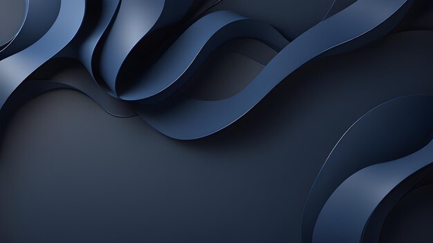 Photo 3d curves darker blue color abstract background for backdrop design