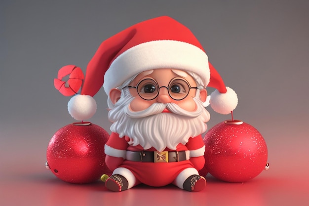 3d cute baby christmas santa kid