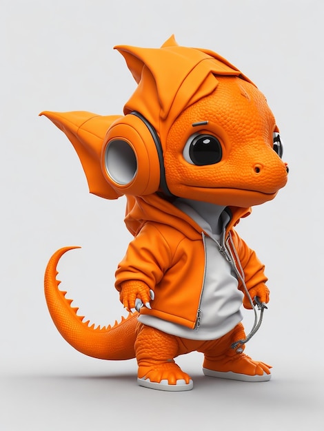 3d cute baby dragon character