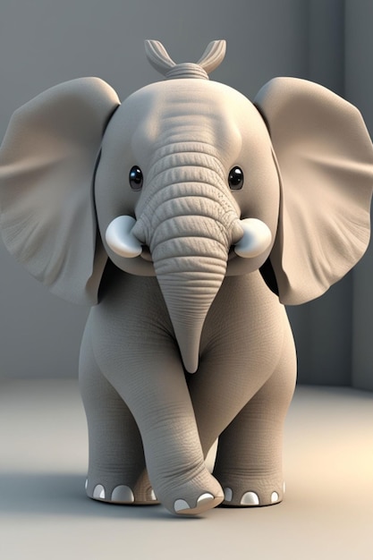 3d cute baby elephant