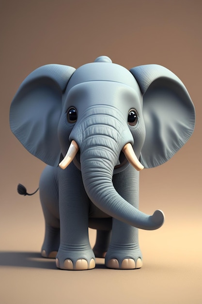 3d cute baby elephant