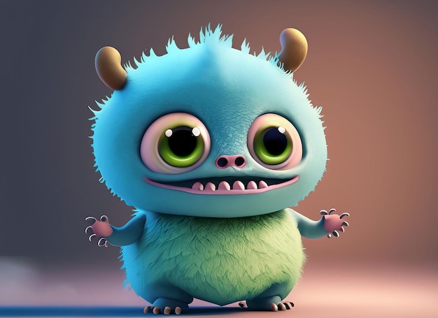 3d cute baby monster