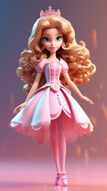 3d cute barbie princess