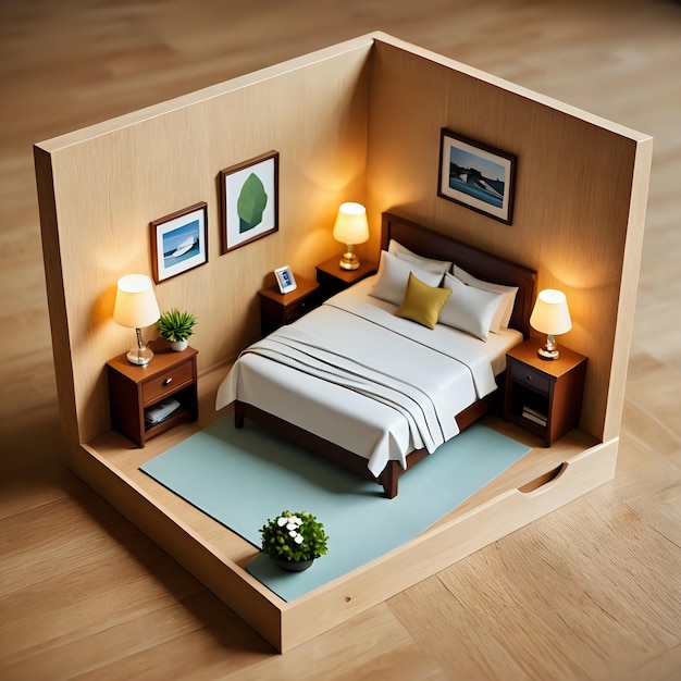 3d cute bedroom