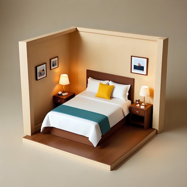 3d cute bedroom