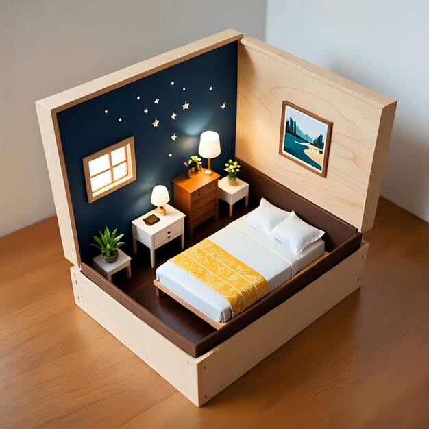 3d cute bedroom