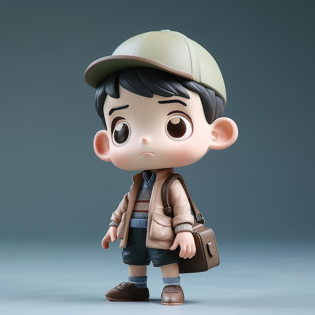 3D cute boy cartoon model Generative ai