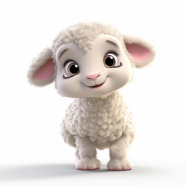 3d cute cartoon baby sheep