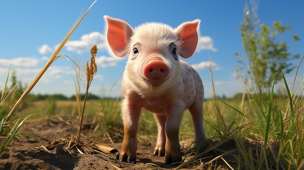 3d cute cartoon pig character