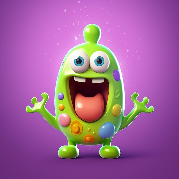 3d cute cartoon splash funny AI generative