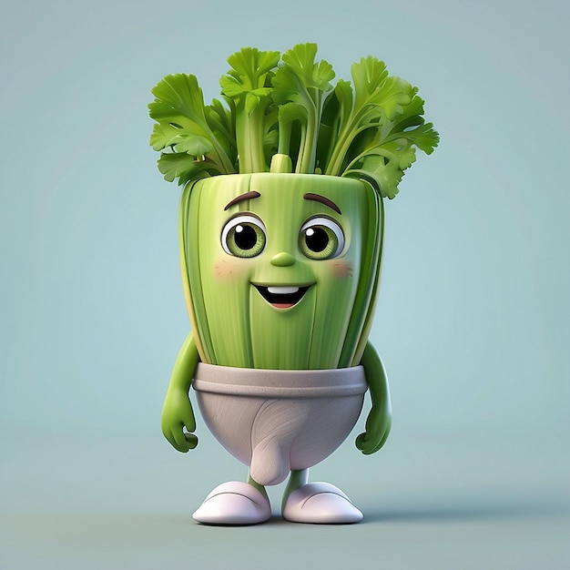 Photo 3d cute celery character