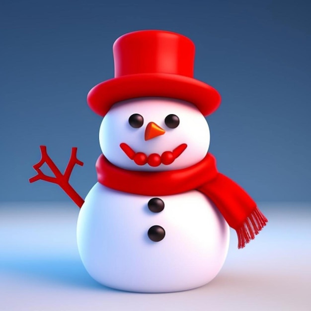 3d cute christmas snowman