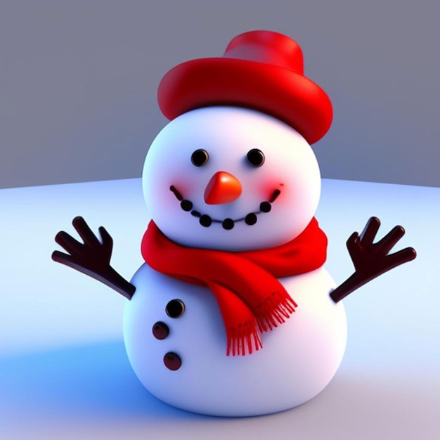 3d cute christmas snowman