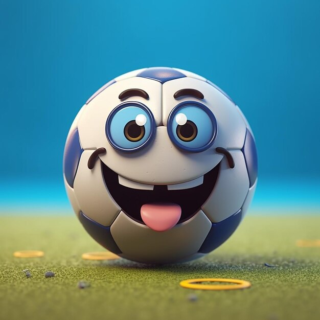 3d cute football character