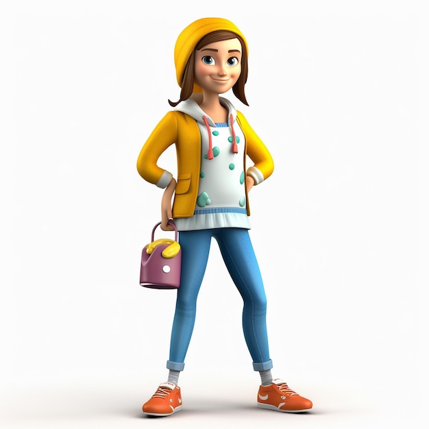 3d cute girl cartoon