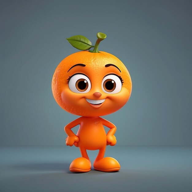 Photo 3d cute orange character