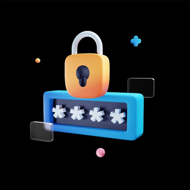 3D Cyber Security 3D Icon