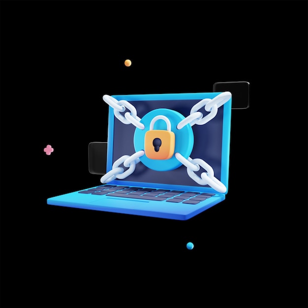 3D Cyber Security 3D Icon