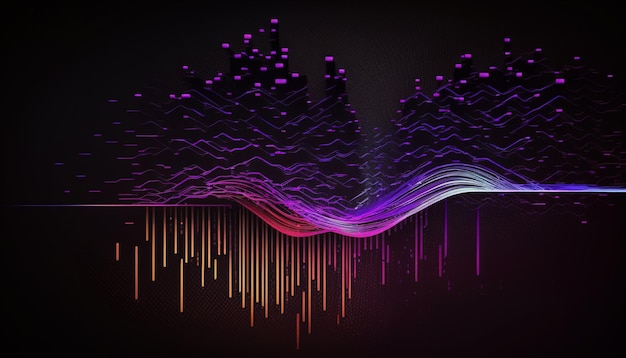 3d Data flow concept. smooth weave technology background. technology background and wallpaper. AI-Ge