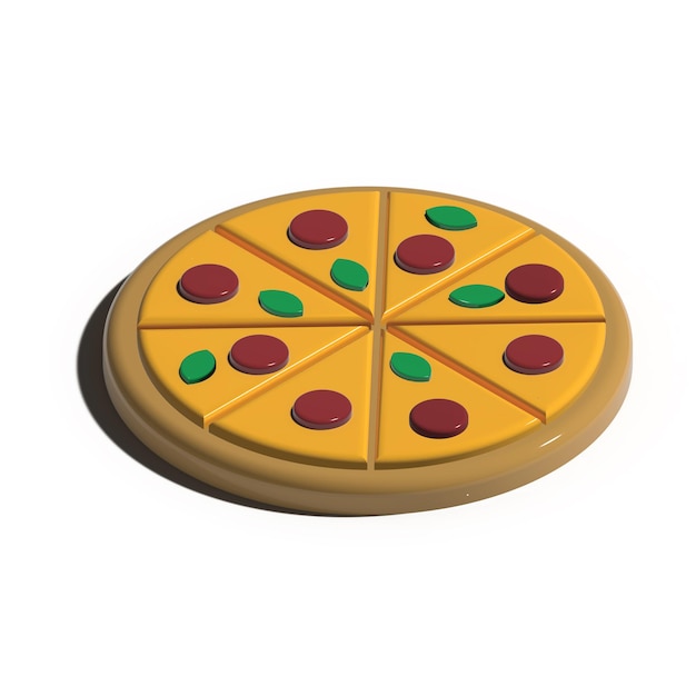 3D Delicious pizza render mockup