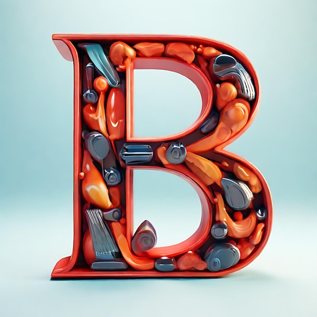 Photo 3d delivering of letter b