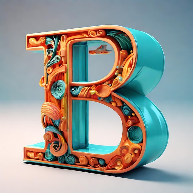 Photo 3d delivering of letter b