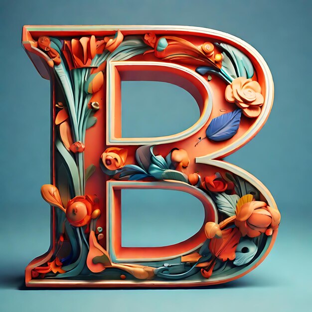 Photo 3d delivering of letter b