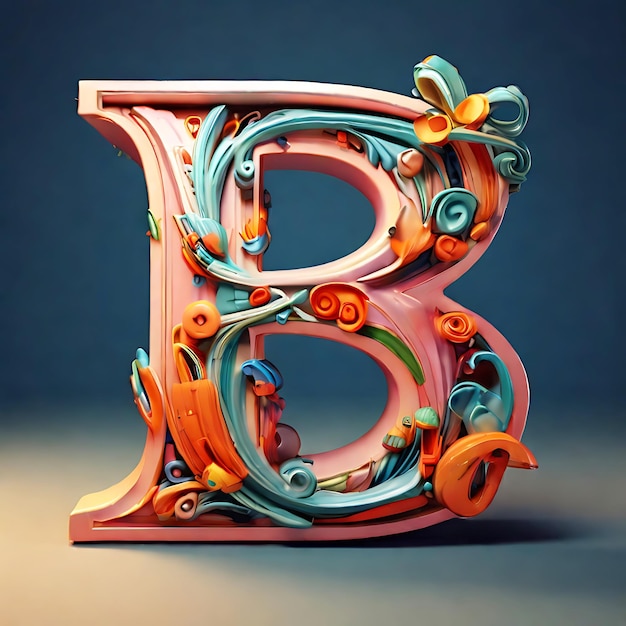 Photo 3d delivering of letter b