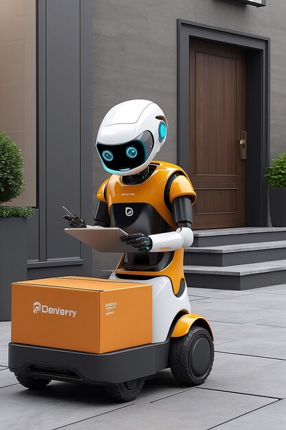 3d delivery robot working