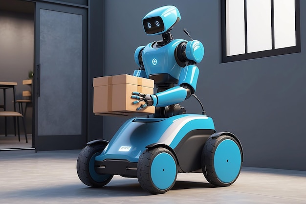 3d delivery robot working