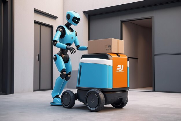 3d delivery robot working