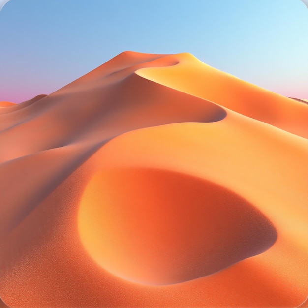 3D Desert Dunes Icon Sand Hills in Arid Landscape Illustration Logo