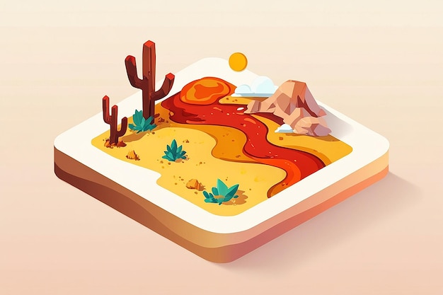 Photo 3d desert heat icon vector image