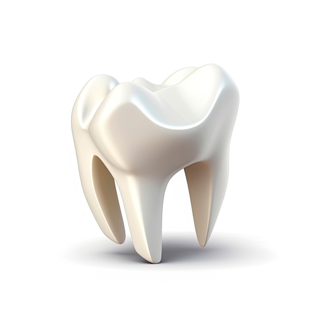 3D design of tooth over white background