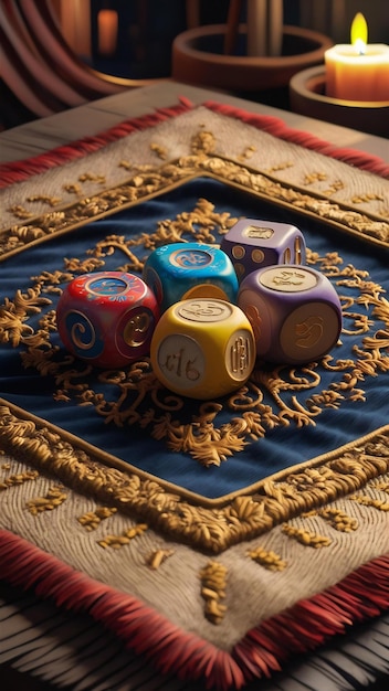 Photo 3d dice with cloth