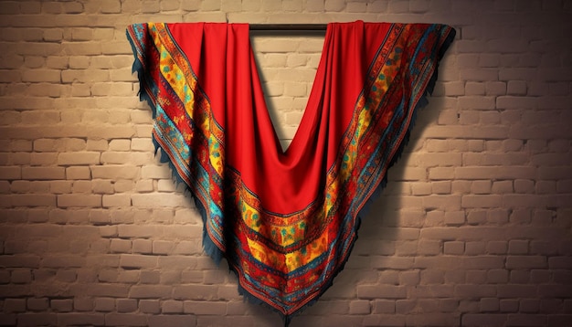 a 3D digital poster showcasing a solitary elegantly designed Pakistani Sindhi Shawl