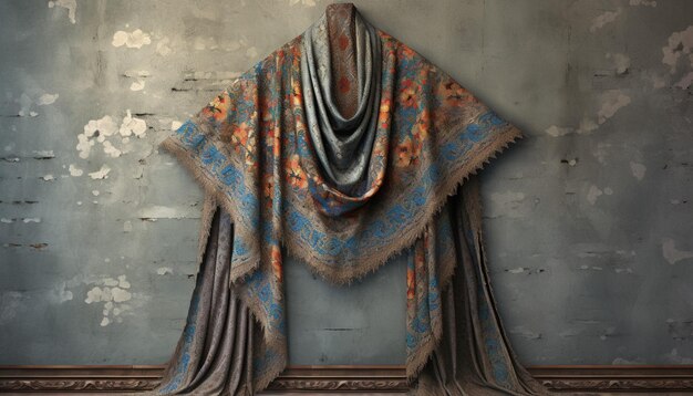 Photo a 3d digital poster showcasing a solitary exquisitely designed pakistani shawl