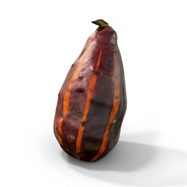 3D digital render of a red and orange chili isolated on white background