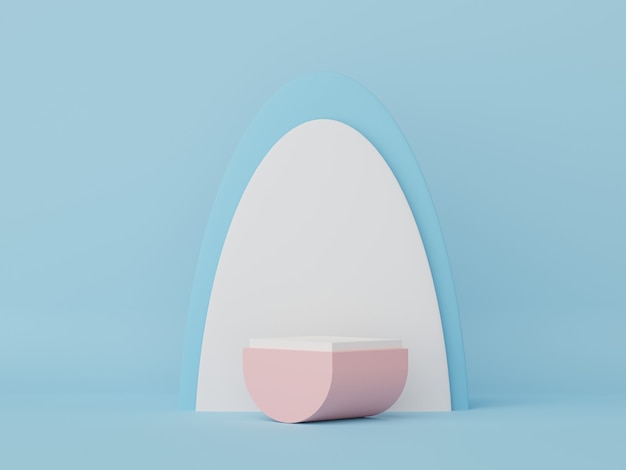 3d display podium with minimal geometric shapes design rendering product presentation