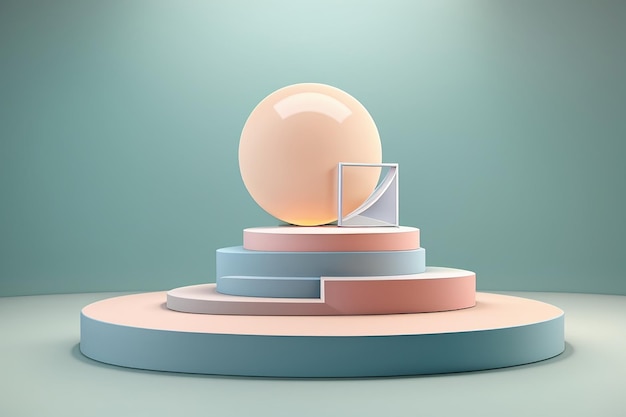 3d display product abstract minimal scene with geometric podium platform