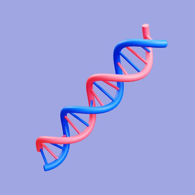 3d dna object rendered isolated illustration