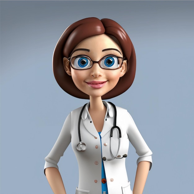 3d doctor cartoon character